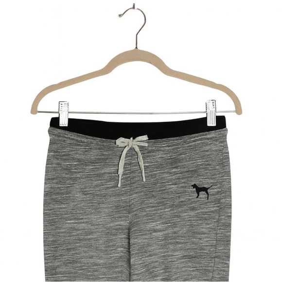 Victoria Secret PINK Womens Small Sweatpants Joggers Heather Gray Elastic Tie - Picture 2 of 2